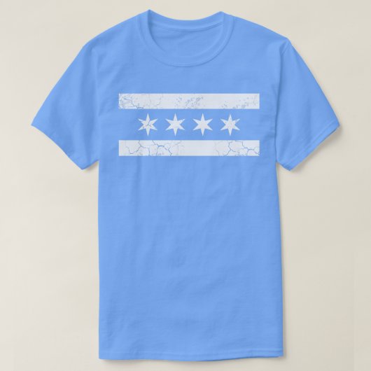 T-shirt Drapeau de Chicago blanc alternatif (Design devant)