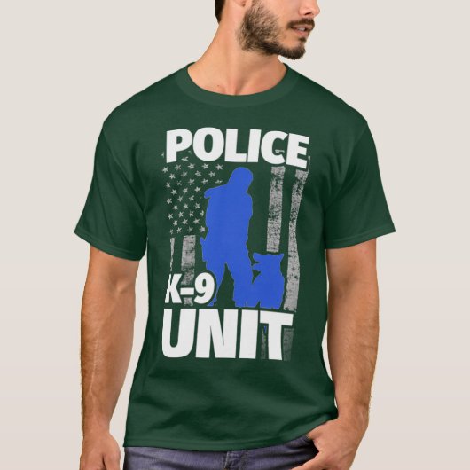T-shirt Drapeau de chien de police et d'officier K9 fémini (Devant)