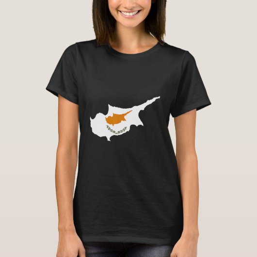 T-shirt Drapeau de Chypre contour de Chypre (Devant)