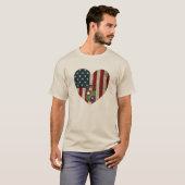 T-shirt Drapeau de coeur américain du 2e Bataillon 75e Ran (Devant entier)
