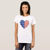 T-shirt Drapeau de coeur des Etats-Unis (Devant entier)