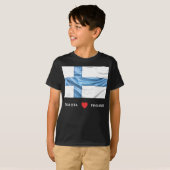T-shirt Drapeau de coeur traditionnel finlandais (Devant entier)