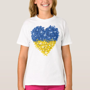 T-shirt Drapeau de coeur Ukraine, Drapeau de coeur ukraini