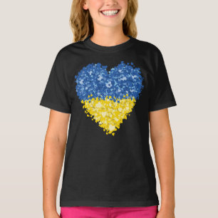 T-shirt Drapeau de coeur Ukraine, Drapeau de coeur ukraini