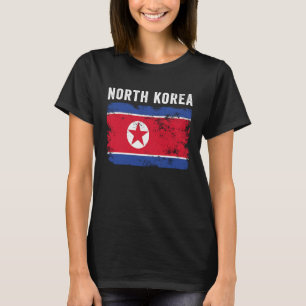 T-shirt Drapeau de Corée du Nord Distorsion Hommes Femmes