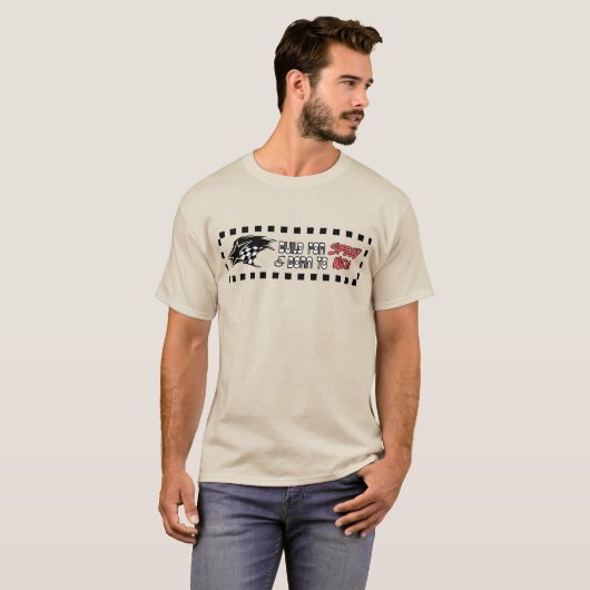 T-Shirt Drapeau de Course et Étoile de Vitesse (Devant entier)