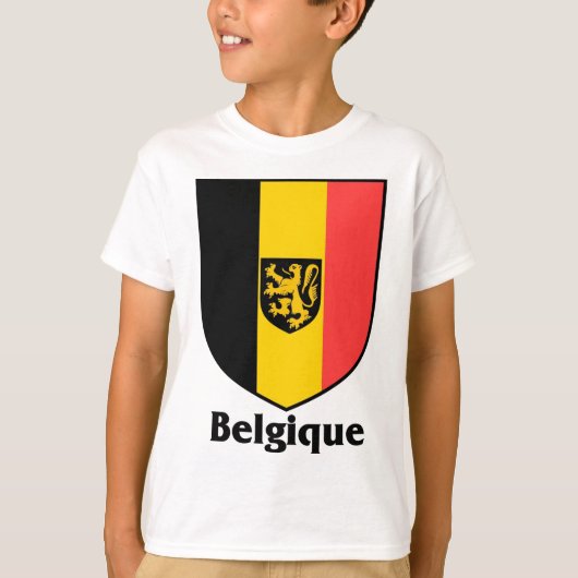 T-shirt Drapeau de crête/de Belgique de Belgique (Devant)