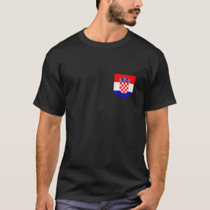 T-shirt Drapeau de Croatie avec poche à drapeau croate imp