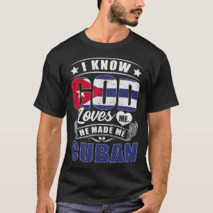 T-shirt Drapeau de Cuba Dieu m'aime Cubains