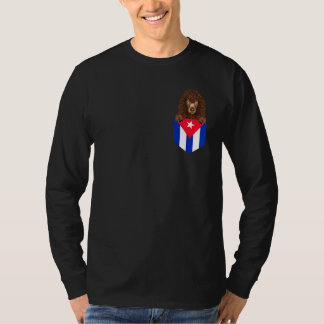 T-shirt Drapeau de Cuba Irish Water Spaniel Chien Dans La