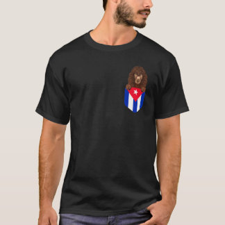 T-shirt Drapeau de Cuba Irish Water Spaniel Chien Dans La