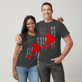 T-shirt Drapeau de curling avec balai (Unisexe)