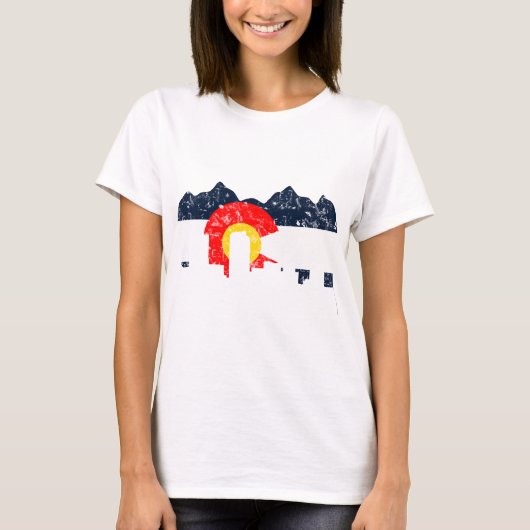 T-shirt Drapeau de Denver le Colorado (Devant)