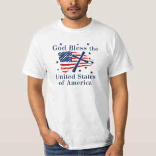 T-shirt Drapeau de Dieu béni America USA