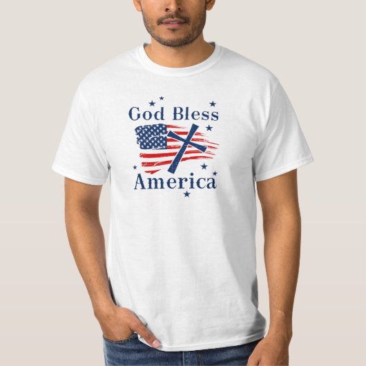 T-shirt Drapeau de Dieu béni America USA (Devant)