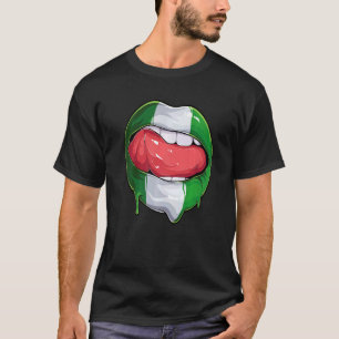 T-shirt Drapeau de fan de Nigeria Bouche Football Nigérian