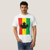 T-shirt Drapeau de feuille d'érable de reggae de Rasta (Devant entier)