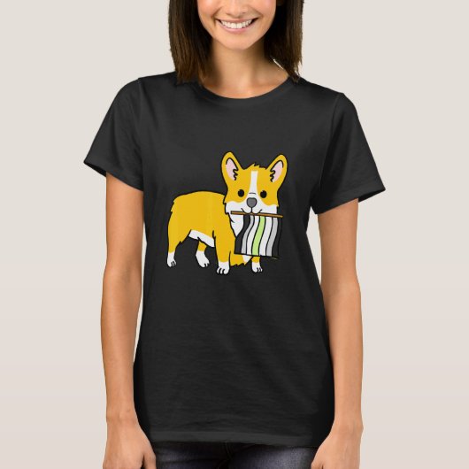 T-shirt Drapeau de fierté Agender Corgi Agender (Devant)