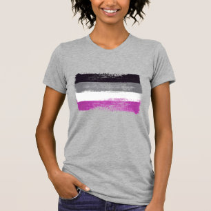 T-SHIRT DRAPEAU DE FIERTÉ ASEXUELLE PEINTE