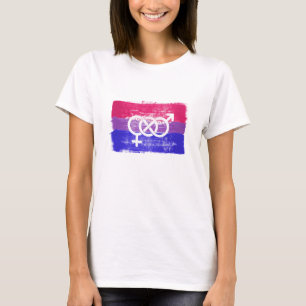 T-shirt Drapeau de fierté au symbole bisexuel peint