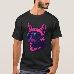 T-shirt Drapeau de fierté Bi Bisexuel Couleurs Chat Lunett