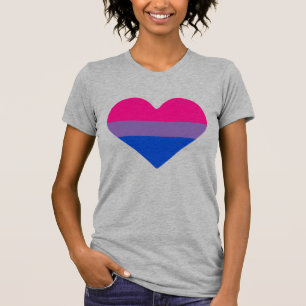 T-shirt Drapeau de fierté bisexuel Cœur