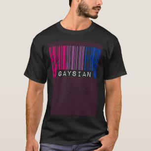T-shirt Drapeau de fierté bisexuel Gaysian Code-barres Gay