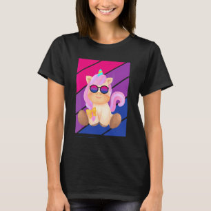 T-shirt Drapeau de fierté bisexuel Licorne mignonne Fière