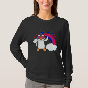 T-shirt Drapeau de fierté bisexuelle arc-en-ciel manchot L