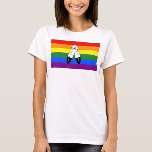 T-shirt Drapeau de fierté bispirituel de SlipperyJoe's sym (Devant)
