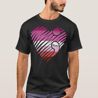 T-shirt Drapeau de fierté cardiaque lesbienne LGBTQ Inspir