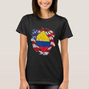 T-shirt Drapeau de fierté de Colombie Expatrié national co