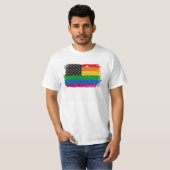 T-shirt Drapeau de fierté de Gaymerican (Devant entier)