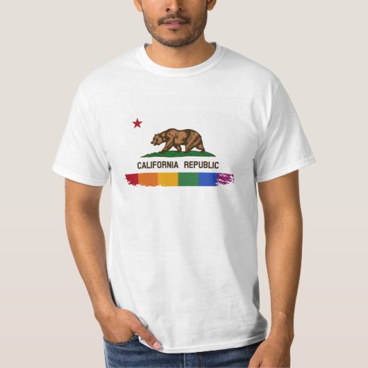 T-SHIRT DRAPEAU DE FIERTÉ DE LA CALIFORNIE - .PNG (Devant)