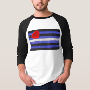 T-shirt Drapeau de fierté en cuir SlipperyJoe's noir bleu