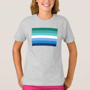 T-shirt Drapeau de fierté gay masculin (Azur)