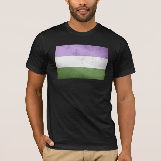 T-shirt Drapeau de fierté genderqueer (Devant)