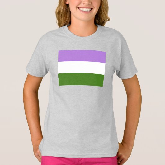 T-shirt Drapeau de fierté genderqueer (Devant)