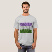 T-shirt DRAPEAU DE FIERTÉ GENDERQUEER - Wavy (Devant entier)
