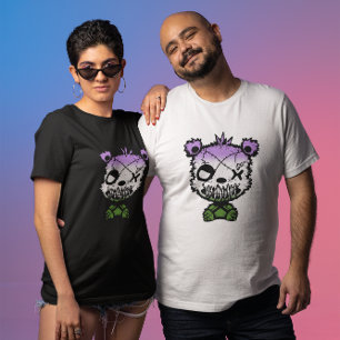 T-shirt Drapeau de fierté genrequeer goth coloré sur un ou