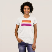 T-shirt Drapeau de fierté lesbienne (5 bandes) (Devant entier)