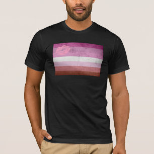 T-shirt Drapeau de fierté lesbienne au rouge à lèvres