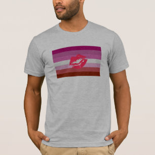 T-shirt Drapeau de fierté lesbienne au rouge à lèvres