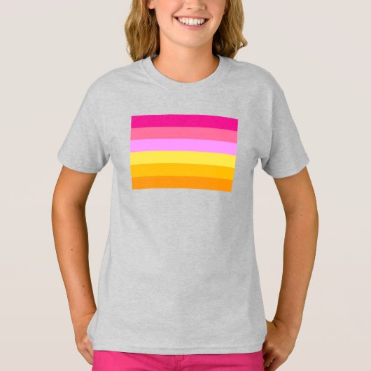 T-shirt Drapeau de fierté lesbienne (Aube) (Devant)