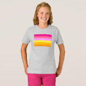 T-shirt Drapeau de fierté lesbienne (Aube) (Devant entier)