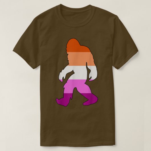 T-shirt Drapeau de fierté lesbienne Bigfoot Sasquatch LGBT (Design devant)