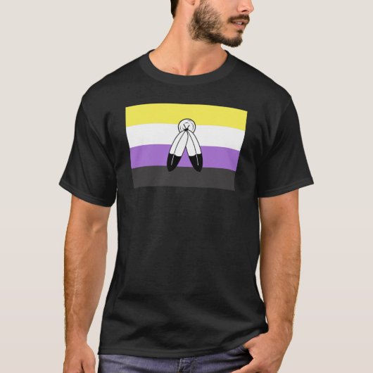 T-shirt Drapeau de fierté non binaire à double esprit (Devant)