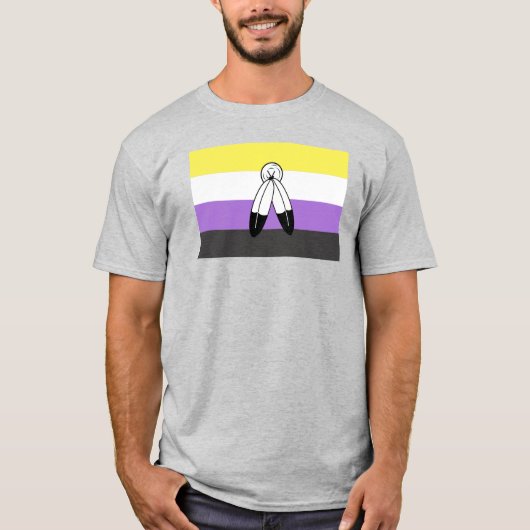 T-shirt Drapeau de fierté non-binaire bispirituel (Devant)