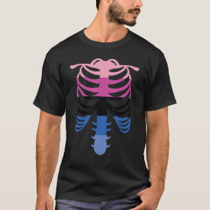 T-shirt Drapeau de fierté omnisexuel Squelette Ribcage Omn