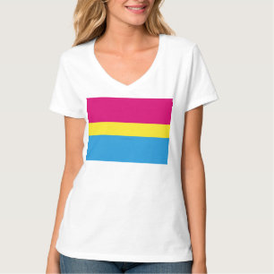 T-shirt drapeau de fierté pansexuelle SlipperyJoe rose amb